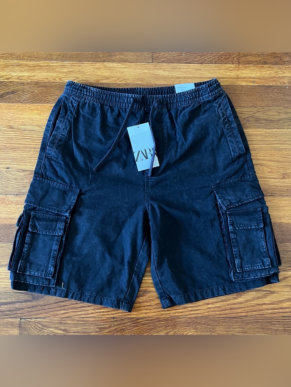 Zara Men's Black Cargo Athletic Shorts